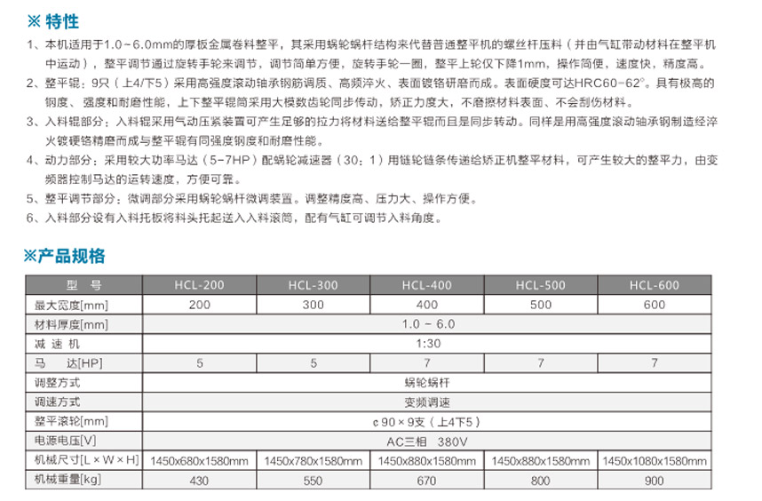 厚板整平机HCL